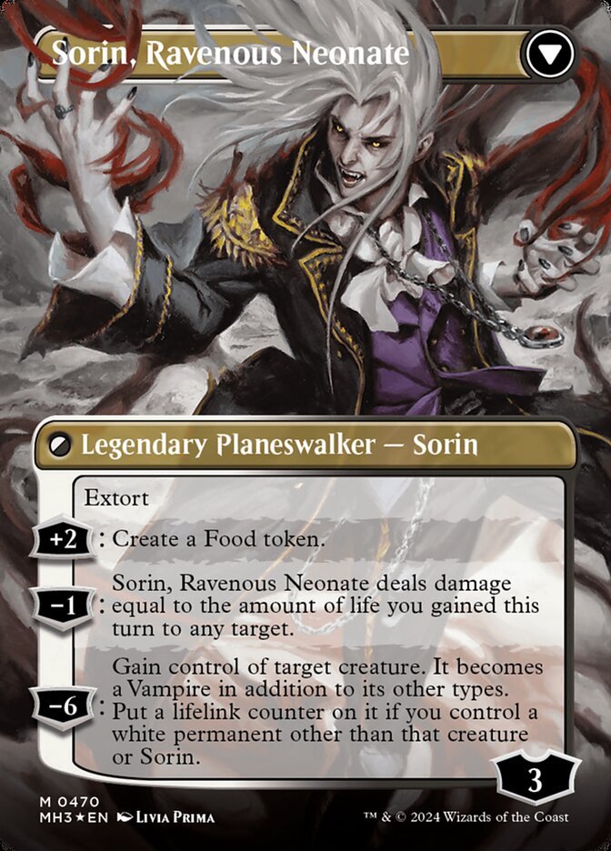 Sorin of House Markov // Sorin, Ravenous Neonate (Extended Art) back