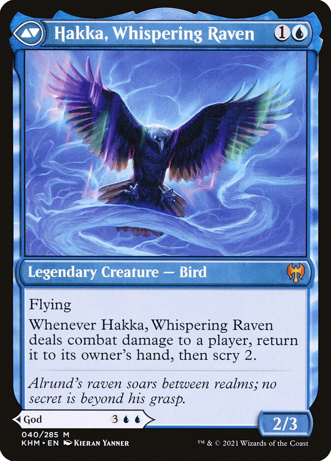 Alrund, God of the Cosmos // Hakka, Whispering Raven back