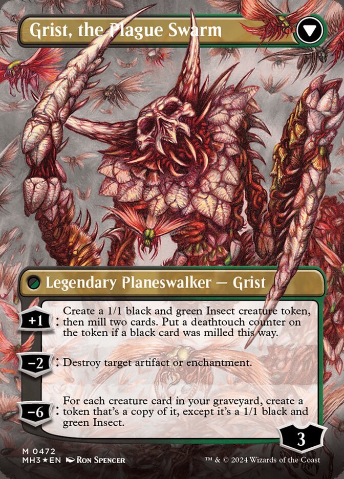 Grist, Voracious Larva // Grist, the Plague Swarm (Extended Art) back
