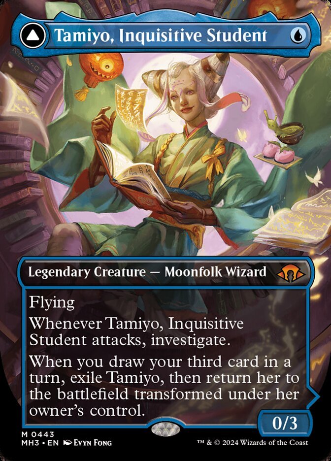 Tamiyo, Inquisitive Student // Tamiyo, Seasoned Scholar (Borderless) front
