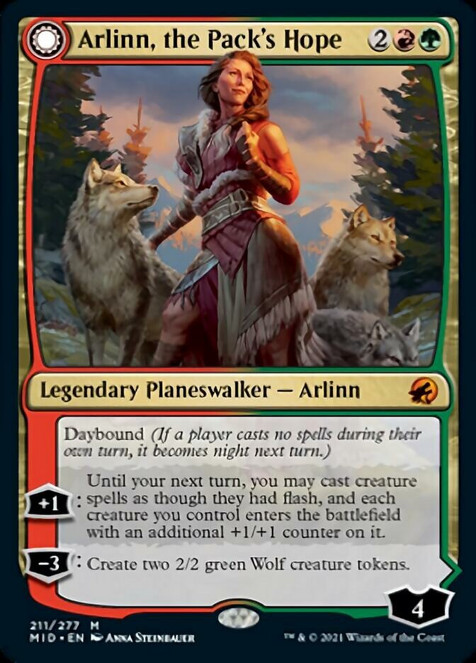 Arlinn, the Pack's Hope // Arlinn, the Moon's Fury front