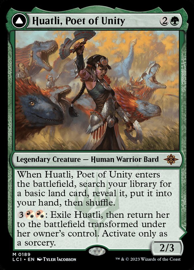 Huatli, Poet of Unity // Roar of the Fifth People front