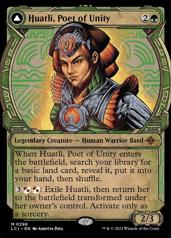 Huatli, Poet of Unity // Roar of the Fifth People (Showcase) front