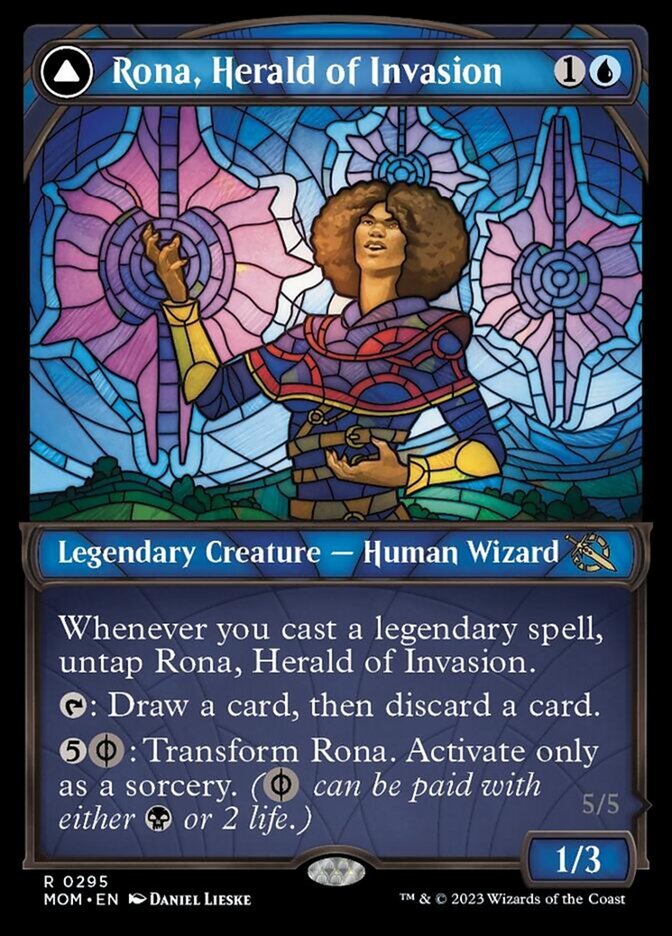 Rona, Herald of Invasion // Rona, Tolarian Obliterator (Showcase) front
