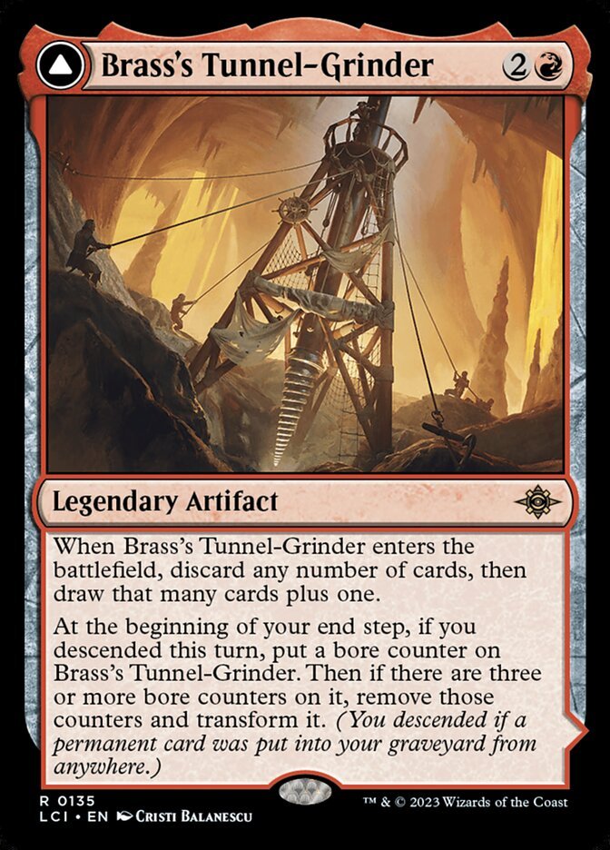 Brass's Tunnel-Grinder // Tecutlan, the Searing Rift front