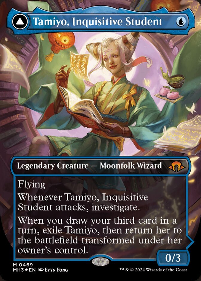 Tamiyo, Inquisitive Student // Tamiyo, Seasoned Scholar (Extended Art) front